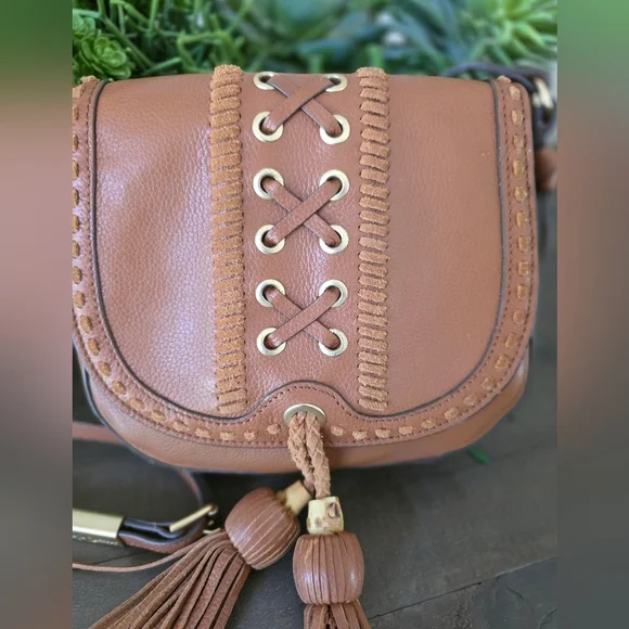 Foley & Corinna Sarabi Saddle Bag In Honey Brown Leather With Tassels - Picture 5 of 10
